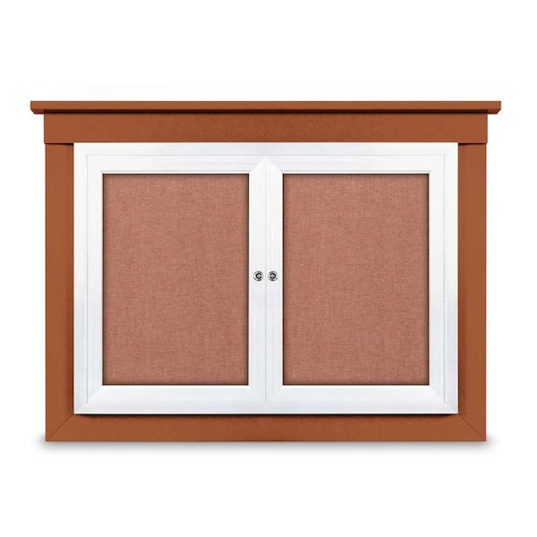 24"x36" 1-Door Enclosed Letterboard, Burgundy/Lt Oak